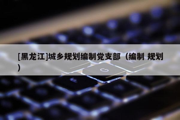 [黑龍江]城鄉規劃編制黨支部（編制 規劃）