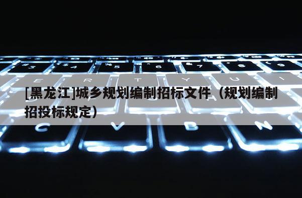 [黑龍江]城鄉規劃編制招標文件（規劃編制招投標規定）