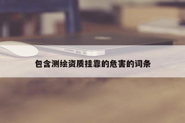 包含測繪資質(zhì)掛靠的危害的詞條