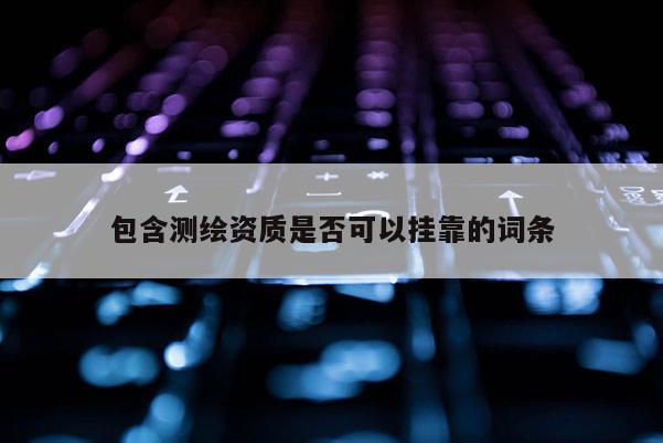 包含測繪資質是否可以掛靠的詞條